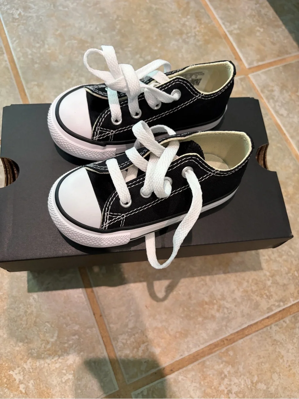 Converse Kids Black and White Low-Top Canvas Sneakers